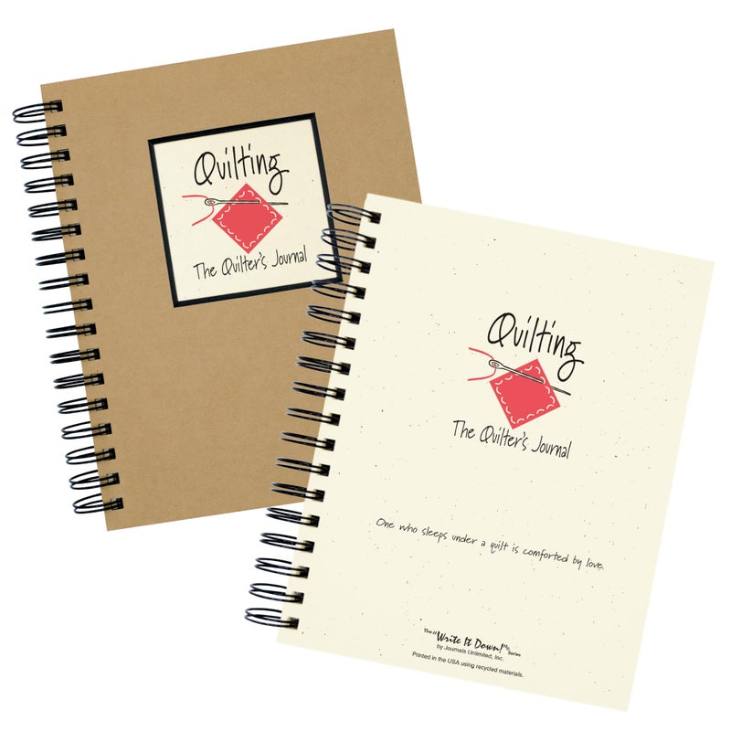 Write it Down series by Journals Unlimited, Guided Journal, Quilting, The Quilters Journal, Full-size 7.5"x 9", Kraft Hard Cover, Made in USA - Image 2